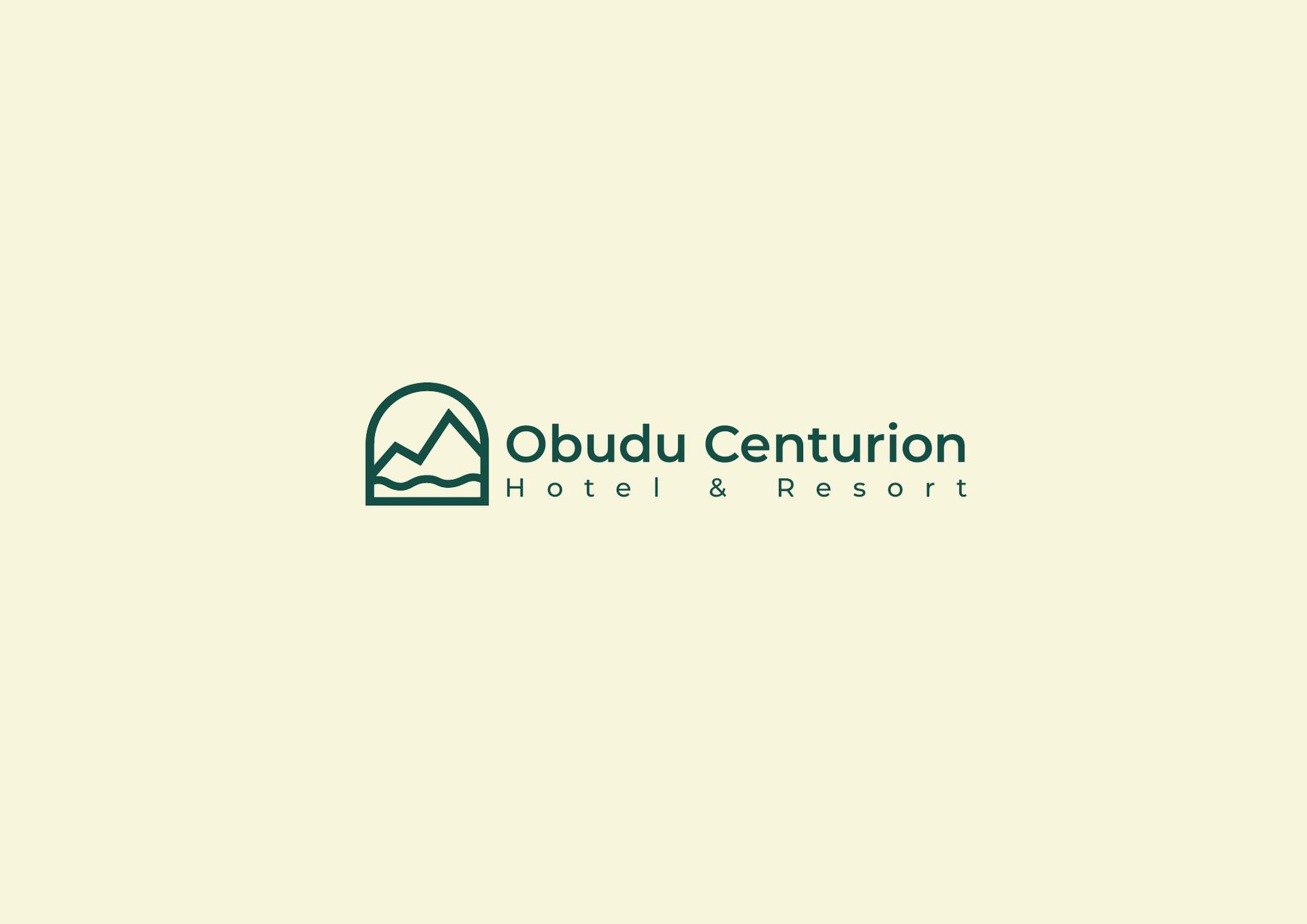Obudu Centurion brand identity — Horizontal lockup · ivory
