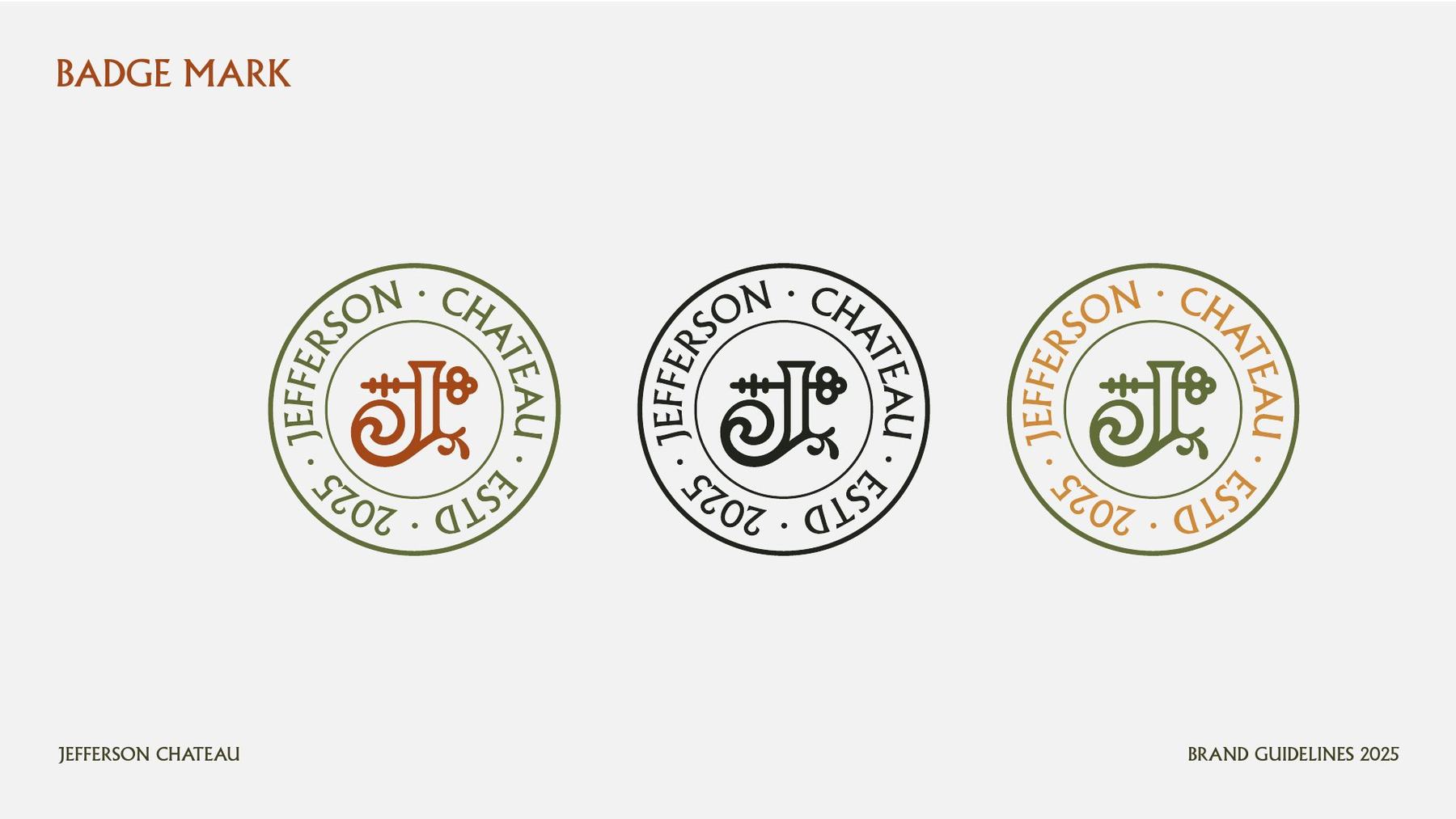 Jefferson Chateau brand guidelines — Badge mark