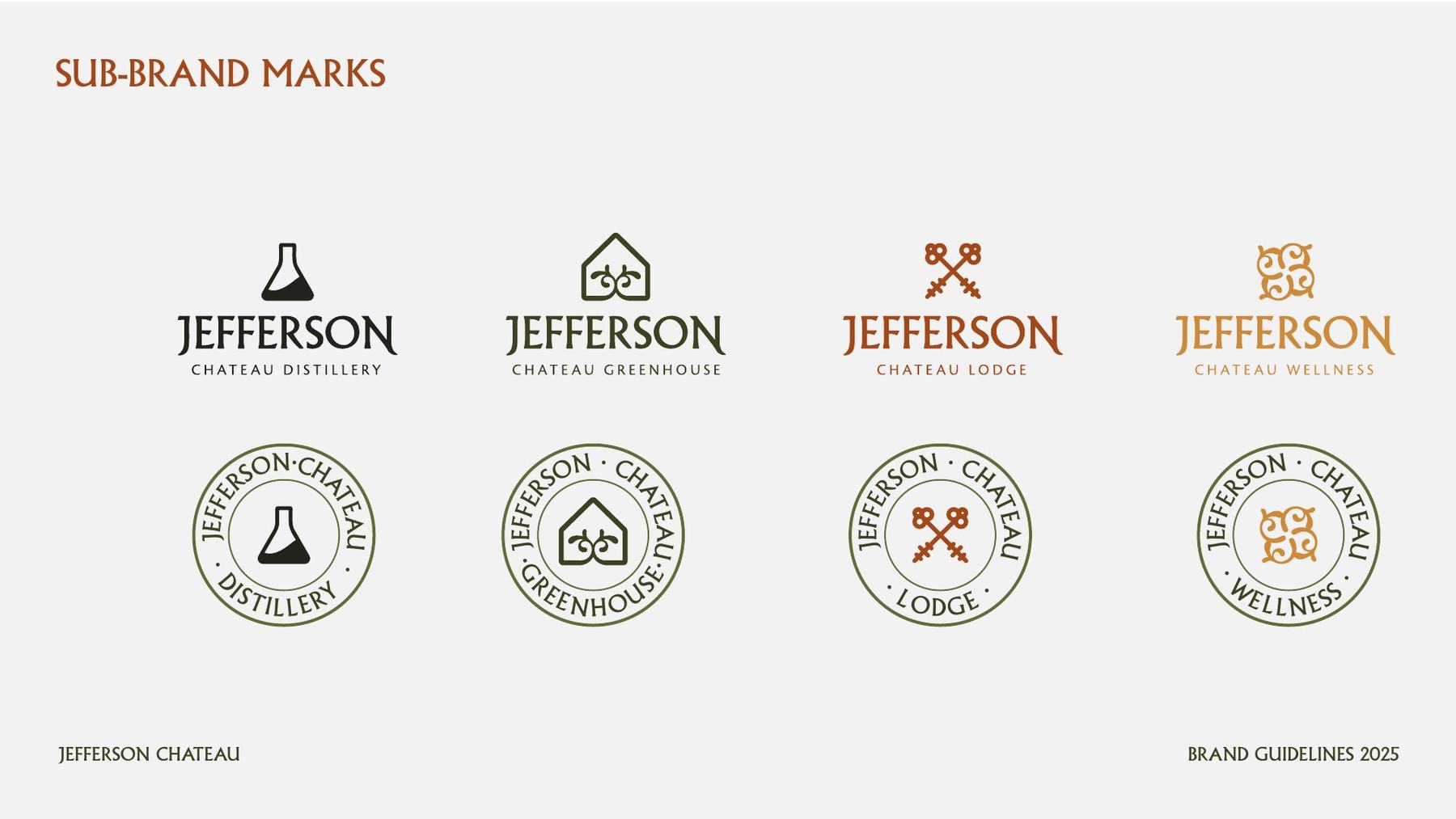 Jefferson Chateau brand guidelines — Sub-brand marks