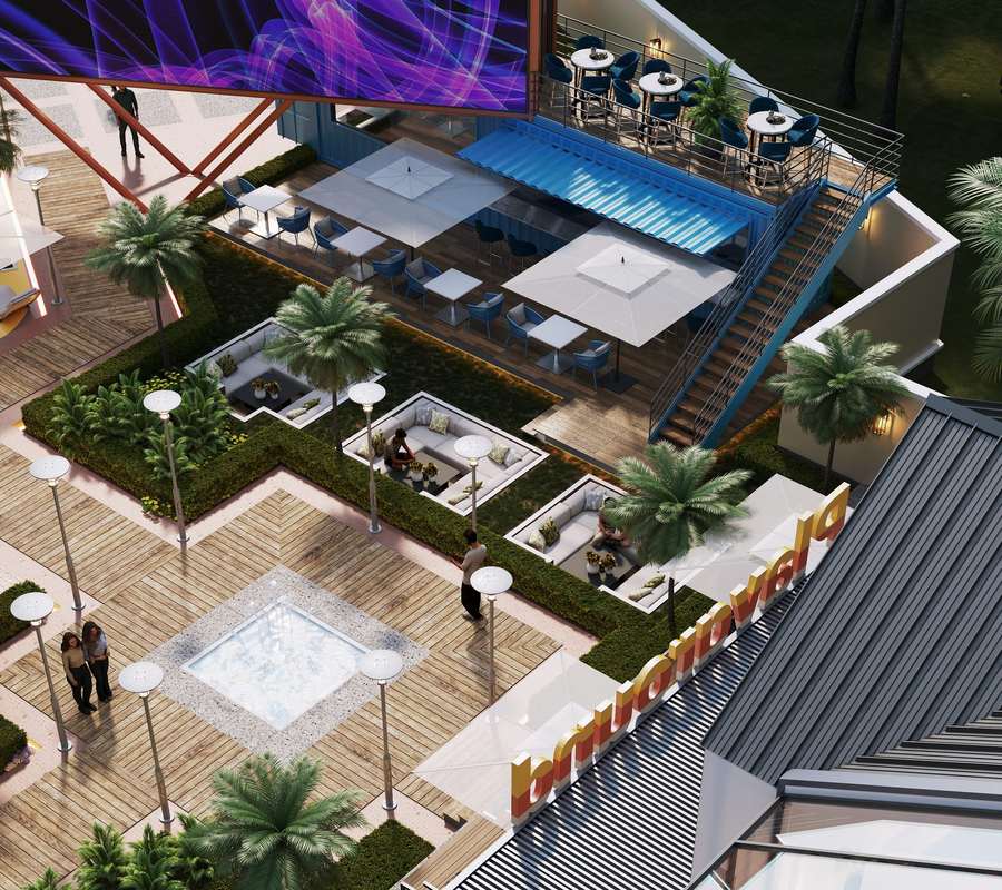 The Playground Ikoyi — Container terrace & sunken seating